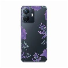 Чехол Awog на Vivo Y77e "Сиреневая цветочная рамка"