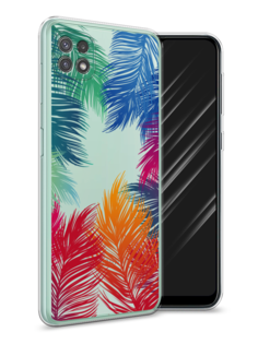 Чехол Awog на Samsung Galaxy A22s 5G / Самсунг A22s 5G "Рамка из перьев"