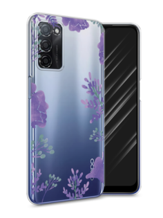 Чехол Awog на Oppo A55s 5G "Сиреневая цветочная рамка"