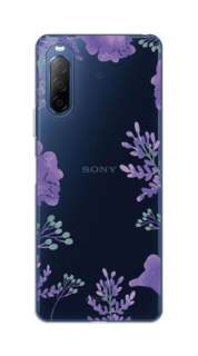 Чехол Awog на Sony Xperia 10 II "Сиреневая цветочная рамка"