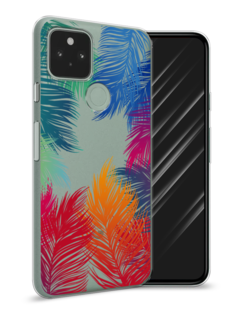 Чехол Awog на Google Pixel 5A "Рамка из перьев"