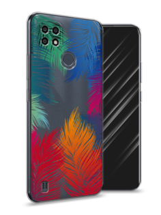 Чехол Awog на Realme C21Y/C25Y "Рамка из перьев"