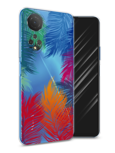 Чехол Awog на Honor X7 2022 "Рамка из перьев"