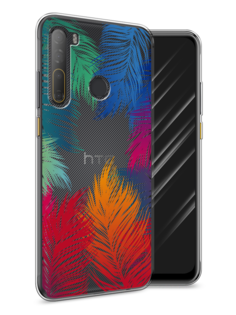 Чехол Awog на HTC Desire 20 Pro / Эйчтиси Дизайр 20 Pro "Рамка из перьев"