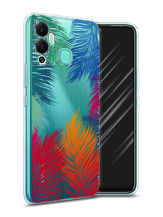 Чехол Awog на Infinix Hot 12 Play "Рамка из перьев"