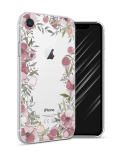 Чехол Awog на Apple iPhone XR (10R) / Айфон XR (10R) "Розовая цветочная рамка"