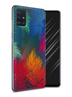 Чехол Awog на Samsung Galaxy A51 "Рамка из перьев"