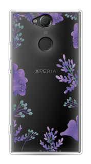 Чехол Awog на Sony Xperia XA2 "Сиреневая цветочная рамка"