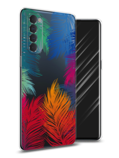 Чехол Awog на Oppo Reno 4 Pro "Рамка из перьев"