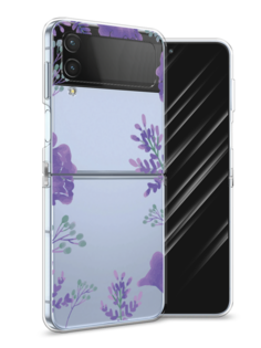 Чехол Awog на Samsung Galaxy Z Flip 4 / Самсунг Z Flip 4 "Сиреневая цветочная рамка"