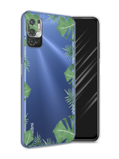 Чехол Awog на Xiaomi Redmi Note 10T/Note 10 5G/M3 Pro "Листья папоротника рамка"