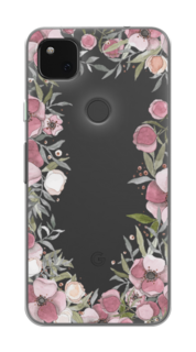 Чехол Awog на Google Pixel 4A "Розовая цветочная рамка"