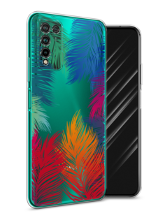 Чехол Awog на Honor 10X Lite "Рамка из перьев"
