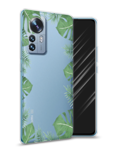 Чехол Awog на Xiaomi 12 Pro "Листья папоротника рамка"