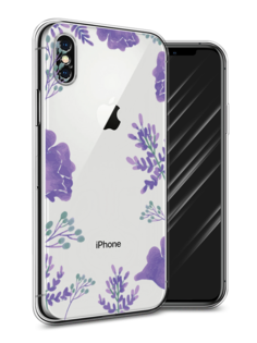 Чехол Awog на Apple iPhone XS Max (10S Max) Сиреневая цветочная рамка"