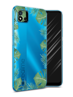 Чехол Awog на Realme C11 (2021) "Листья папоротника рамка"