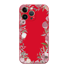 Чехол Awog на Apple iPhone 14 Pro Max / Айфон 14 Про Макс "Розовая цветочная рамка"