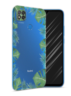 Чехол Awog на Xiaomi Redmi 9C "Листья папоротника рамка"