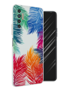 Чехол Awog на Tecno Camon 17P "Рамка из перьев"