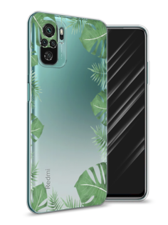 Чехол Awog на Xiaomi Redmi Note 10/Note 10S/M5s "Листья папоротника рамка"
