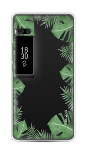 Чехол Awog на Meizu Pro 7 Plus "Листья папоротника рамка"