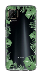 Чехол Awog на Huawei Nova 6 SE "Листья папоротника рамка"