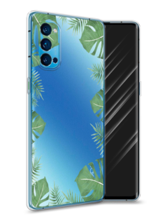 Чехол Awog на Oppo Reno 4 Pro 5G "Листья папоротника рамка"