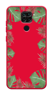 Чехол Awog на Xiaomi Redmi 10X/Redmi Note 9 "Листья папоротника рамка"