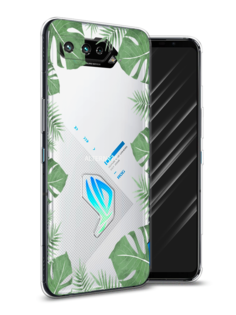 Чехол Awog на Asus ROG Phone 5 "Листья папоротника рамка"