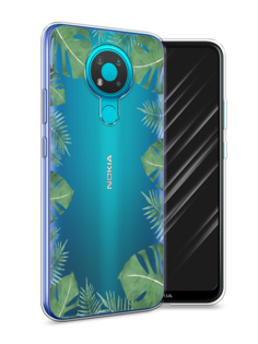 Чехол Awog на Nokia 3.4 / Нокиа 3.4 "Листья папоротника рамка"