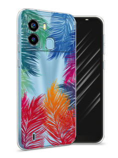 Чехол Awog на Tecno Pop 6 "Рамка из перьев"