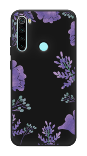 Чехол Awog на Xiaomi Redmi Note 8 "Сиреневая цветочная рамка"