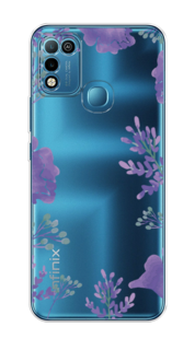 Чехол Awog на Infinix HOT 10 Play "Сиреневая цветочная рамка"
