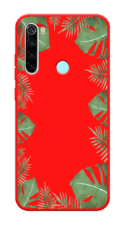 Чехол Awog на Xiaomi Redmi Note 8 "Листья папоротника рамка"