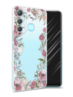 Чехол Awog на Infinix HOT 11 64 GB "Розовая цветочная рамка"
