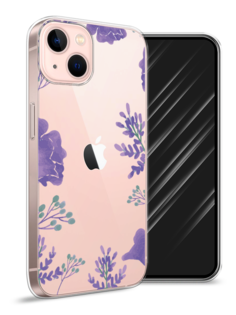 Чехол Awog на Apple iPhone 13 / Айфон 13 "Сиреневая цветочная рамка"