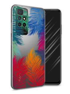 Чехол Awog на Xiaomi Redmi 10 "Рамка из перьев"