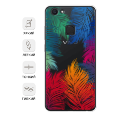 Чехол Awog на Vivo V7 "Рамка из перьев"