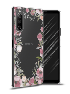 Чехол Awog на Sony Xperia 10 IV "Розовая цветочная рамка"