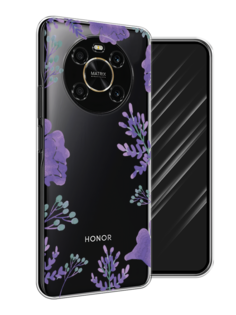 Чехол Awog на Honor X9 4G/Magic4 Lite 4G "Сиреневая цветочная рамка"