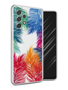 Чехол Awog на Samsung Galaxy A53 / Самсунг A53 "Рамка из перьев"