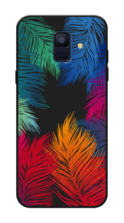 Чехол Awog на Samsung Galaxy A6 "Рамка из перьев"