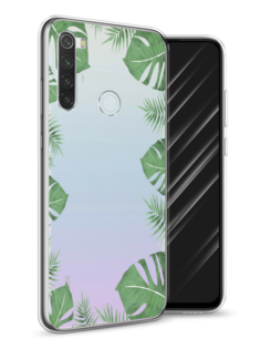 Чехол Awog на Xiaomi Redmi Note 8T "Листья папоротника рамка"