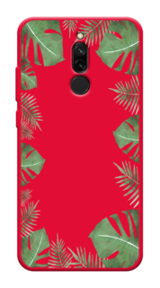 Чехол Awog на Xiaomi Redmi 8 "Листья папоротника рамка"