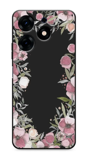 Силиконовый чехол Awog "Розовая цветочная рамка" для Tecno Spark 9 Pro