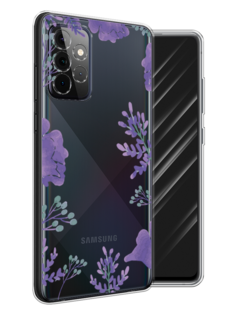 Чехол Awog на Samsung Galaxy A72 / Самсунг A72 "Сиреневая цветочная рамка"