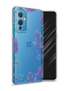Чехол Awog на OnePlus 9 LE2110 / ВанПлас 9 LE2110 "Сиреневая цветочная рамка"