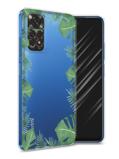 Чехол Awog на Xiaomi Redmi Note 11 4G Global/Redmi Note 11S "Листья папоротника рамка"