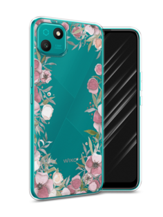 Чехол Awog на Wiko T10 "Розовая цветочная рамка"