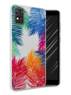 Чехол Awog на ZTE Blade A31 / ЗТЕ Блэйд A31 "Рамка из перьев"